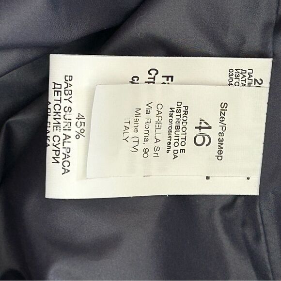 TONET made in Italy Alpaca blend Plaid Hooded Coat - Picture 9 of 11